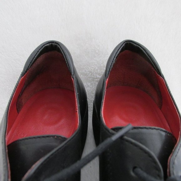 Rockport Women’s Black Leather Platform Lace-up Shoes 7.5 Wide - Picture 4 of 8